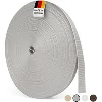 BAUHELD Rollladengurt 50m (14mm 18mm 20mm 23mm, [Made in Germany] Rolladengurt an Fenster & Türen geeignet), Gurtband für Rolladen Gurtwickler, Abdeckplatte, Abdeckung