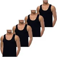 LOREZA Unterhemd 4er Set Unterhemden Feinripp extralong - Basics - Bunt (Spar-Packung, 4-St., 4er Pack)