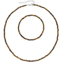 Firetti Ketten und Armband Set Multipack Schmuck Geschenk Armkette Halskette (Set, 2-tlg), facettierte Edelsteine