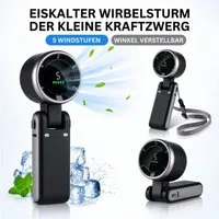 FELIXLEO Handventilator Tragbarer Handheld Turboventilator Faltbarer 5 Gang Kühlventilator