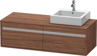 Duravit Ketho Konsolenwaschtischunterbau wandhängend Nussbaum dunkel Matt 1400x550x426 mm - KT6697R2 KT6697R2121