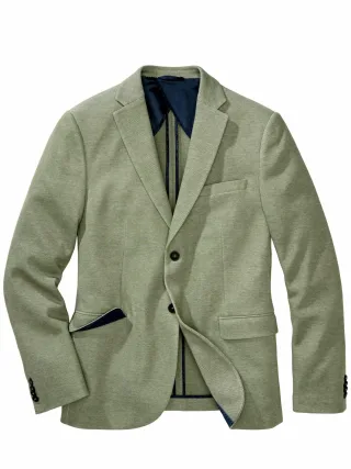 Mey & Edlich Herren Frisches Jerseyanzugsakko Grün Obermaterial: 51 % Polyester, 49 % Baumwolle