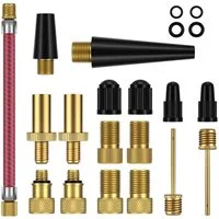 FOUORTUNATE-BEE Fahrradständer Fahrradventil Adapter Set (17-St., Alle Ventiladapter Fahrrad, Autoventil Adapter, Französisches ventil), Ballnadel, Kegelventil und Luftpumpe Adapter mit Sortierbox