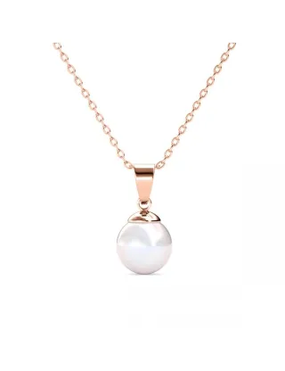 Vollmond-Perlen-Anhänger - Rose Gold und Kristall