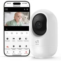 Ralio Babyphone Kamera WLAN 2K 3MP, Video Babyphone mit App Steuerung, Nachtsicht, Bewegungserkennung, Zwei-Wege-Audio mit Sprachfunktion, 1-tlg., Sichere Cloud Speicherung & SD Karten Unterstützung bis 256GB, Sicherheitskamera Innenbereich für Baby,