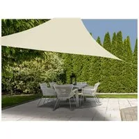 Spetebo Seilspannsonnensegel Dreieck Sonnensegel mit UV 50+ Schutz - natur, (Packung, 1-tlg., mit Transporttasche und Befestigungsseilen), Sonnenschutz Segel inklusive Befestigungsseilen