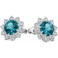 Firetti Paar Ohrstecker Schmuck Geschenk Silber 925 Ohrschmuck Ohrringe Blume, mit Zirkonia (synth)