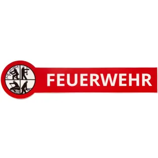 Moderner DFV FEUERWEHR Aufkleber Signet Retten Löschen Bergen Schützen Rot 30cm Lang Außenklebend
