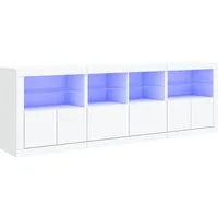 vidaXL Sideboard Sideboard mit LED-Leuchten Weiß 202x37x67 cm (1 St)