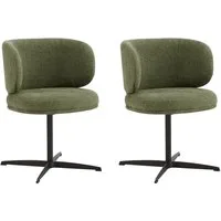 CHITA Polsterstuhl (Set, 2 St), Drehstuhl, Esszimmerstuhl, 360° drehbar, Chenille mit Metallgestell