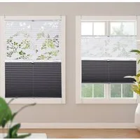 Sekey Plissee Day+Night Doppelplissee Verdunkelung ohne Bohren verspannt Lichtschutz, ohne Bohren, Klemmfix, Lichtdurchlässig und 100% verdunkelnd – Verdunkelung frei umschaltbar