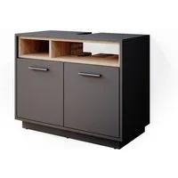 Vicco Waschbeckenunterschrank Beatrice, Anthrazit/Sonoma, 80 x 64 cm (1-St)
