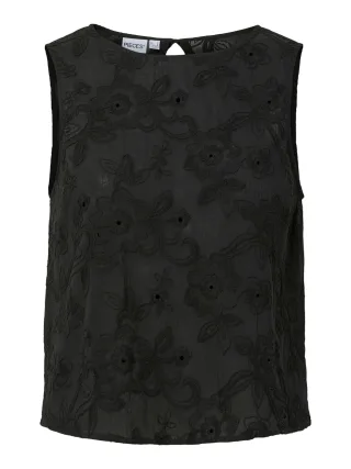 PIECES - PCGINGER SL TOP OPEN BACK WVN Black - Gr. - XL