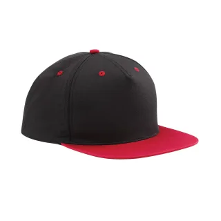 Beechfield - Snapback Mütze 5 Segmente für Herren/Damen Unisex (Schwarz/Rot)