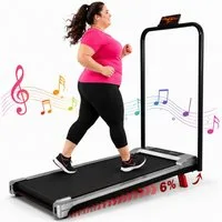 Nettlife Laufband klappbar Zuhause Leise Treadmill LED Anzeige Fembedienung Walking Pad (Mit Armlehnen), Geschwindigkeiten von 1–10 km/h 0,6 PS 447 W motor