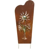 Jürgen Bocker - Gartenambiente Gartenstecker Beetstecker Baum eckig Corten Dekoration Gartenstecker