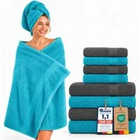 Komfortec Handtuch Set Premium 8x Handtuch & Badetuch Set - 4er 50x100 + 4er 70x140 cm, Frottee (8-St), 100% Baumwolle, Weich, 470 g/m2