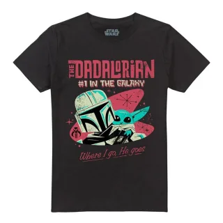Star Wars - "#1 Dadalorian Where I Go" T-Shirt für Herren/Damen Unisex (Schwarz)