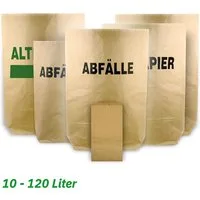 Hypafol Müllbeutel Papiermüllsäcke, 10 - 120 Liter, ohne Plastik, 50 Stück, 300 Stück