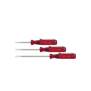 Wiha Kleinschraubendreher Schlitz transparent-rot, mit Ansteckclip - 50 Stück - 01538