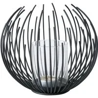 BOLTZE Windlicht Cylon, Schwarz, 16 cm, aus Metall, Kerzenhalter, Skandinavisches Design