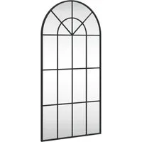 vidaXL Spiegel Wandspiegel Schwarz 50x100 cm Gewölbt Eisen (1-St)