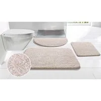 OTTO home Badematte Vanessa meliert, Badvorleger, Badezimmer Teppich, Duschvorleger, Höhe 20 mm, rutschhemmend beschichtet, strapazierfähig, Polyester, rechteckig, Badteppich, weiche Haptik, unifarben