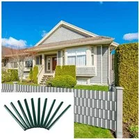 Melko Sichtschutzstreifen Doppelstabmatten Set Klemmschienen Befestigung PVC Sichtschutz, (Set, 10er Set), Witterungsbeständig