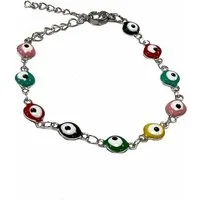 Firetti Armband Schmuck Geschenk Armschmuck Armkette Schutz türk. Auge, Made in Germany - mit Glasstein