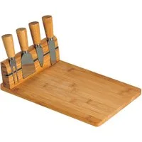 KESPER® Käsebrett Käseschneidebrett magnetisch, Bambus, Edelstahl, (Set, 4-St), mit Besteck