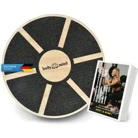 Body & Mind Balanceboard Balance-Board Deluxe – Holz-Balance-Board & Core-Stabilitäts-Board Pro, Gleichgewichtstrainer aus Holz