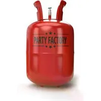 Party Factory Helium Ballongas Helium für bis zu 50 Luftballons, 0,4m³ Einwegflasche, Helium, Ballongas, Einwegflasche