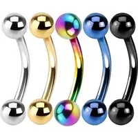 viva-adorno Augenbrauenpiercing-Set Piercing Banane mit Kugeln Chirurgenstahl (Set, 5-tlg), Augenbrauen Tragus Helix Lippe Nase Intim