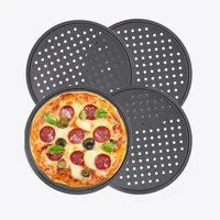 Morleos Pizzablech 4x Pizzableche Ø 32 cm rund, gelochtes Pizzabackblech, (4-St)