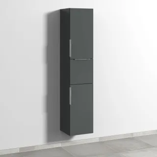 Sanipa 3way Hochschrank mit 2 Türen und 1 Auszug, Anthrazit-Matt UM10322