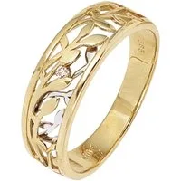 JOBO Solitärring, 585 Gold bicolor mit Diamant 0,02 ct.