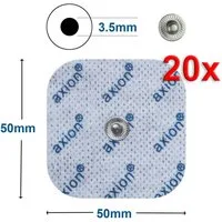 Axion Elektrodenpads passend zu Sanitas, Beurer, Grundig - 5x5cm, 3.5mm Druckknopfanschluss, 20 St.,selbstklebende TENS EMS Elektroden für TENS EMS Geräte