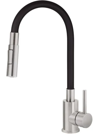 Neuesbad Spültischarmatur mit FLEXIBLE Auslauf, 2-Funktion SPRAY, Edelstahl-Schwarz NB1DEBOCB7401
