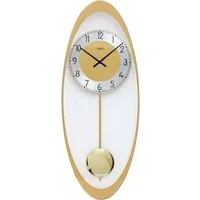 AMS Pendelwanduhr W7417 (Quarzuhr,Glasgehäuse,Esszimmer,Wohnzimmer,Made in Germany)