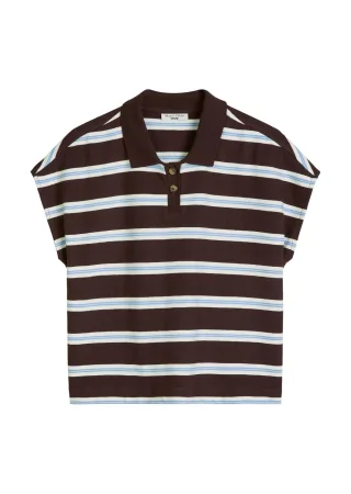 Marc OPolo DENIM - Gestreiftes Poloshirt wide Dark Brown - Gr. - M