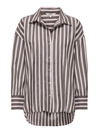 ONLY - ONLOREGON ALVA LS REG SHIRT NOOS WVN Coffee Bean - Gr. - XS