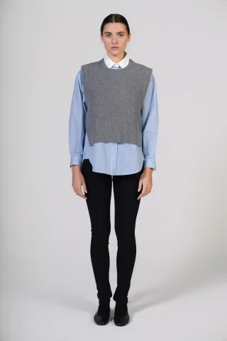 (THE MERCER) N.Y. - Pullunder flanell mel. - Gr. - 36