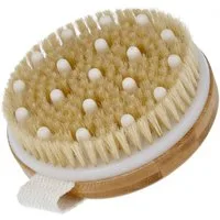 PARSA Beauty Massagebürste Bambus Handmassagebürste mit Naturborsten & Massage-Noppen