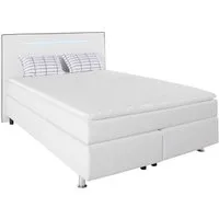 COLLECTION AB Boxspringbett London, inklusive Topper und Kissen, mit LED-Beleuchtung, Boxspringbett erhältlich in 90cmx200cm, 140cmx200cm & 180cmx200cm