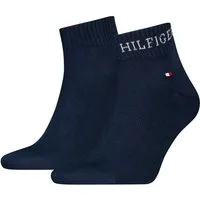 Tommy Hilfiger Kurzsocken TH MEN QUARTER 2P HILFIGER TAB (2 Paar) Logo-Flag und Schriftzug
