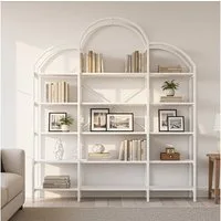 Merax Bücherregal Vitrine 190 cm, Wolkenform Modernes Standregal, 1-tlg., mit 5 Schichten Stauraum, für Wohnzimmer Büro, Metall