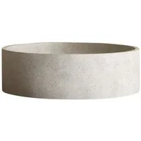 Tikamoon Waschbecken Rundes Waschbecken Gina aus grauem Beton