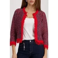 Monari Strickjacke mit Fransenkante