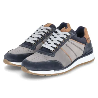 Bullboxer Low Sneaker - Gr. 41 - Blau - Leder & Textil