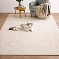 Vimoda Teppich Wohnzimmer neues premium Designteppich modern, Rechteckig, Höhe: 11 mm, Teppich Wohnzimmer 3D effekt Boho Einfarbig hoch-tief Bordüre
